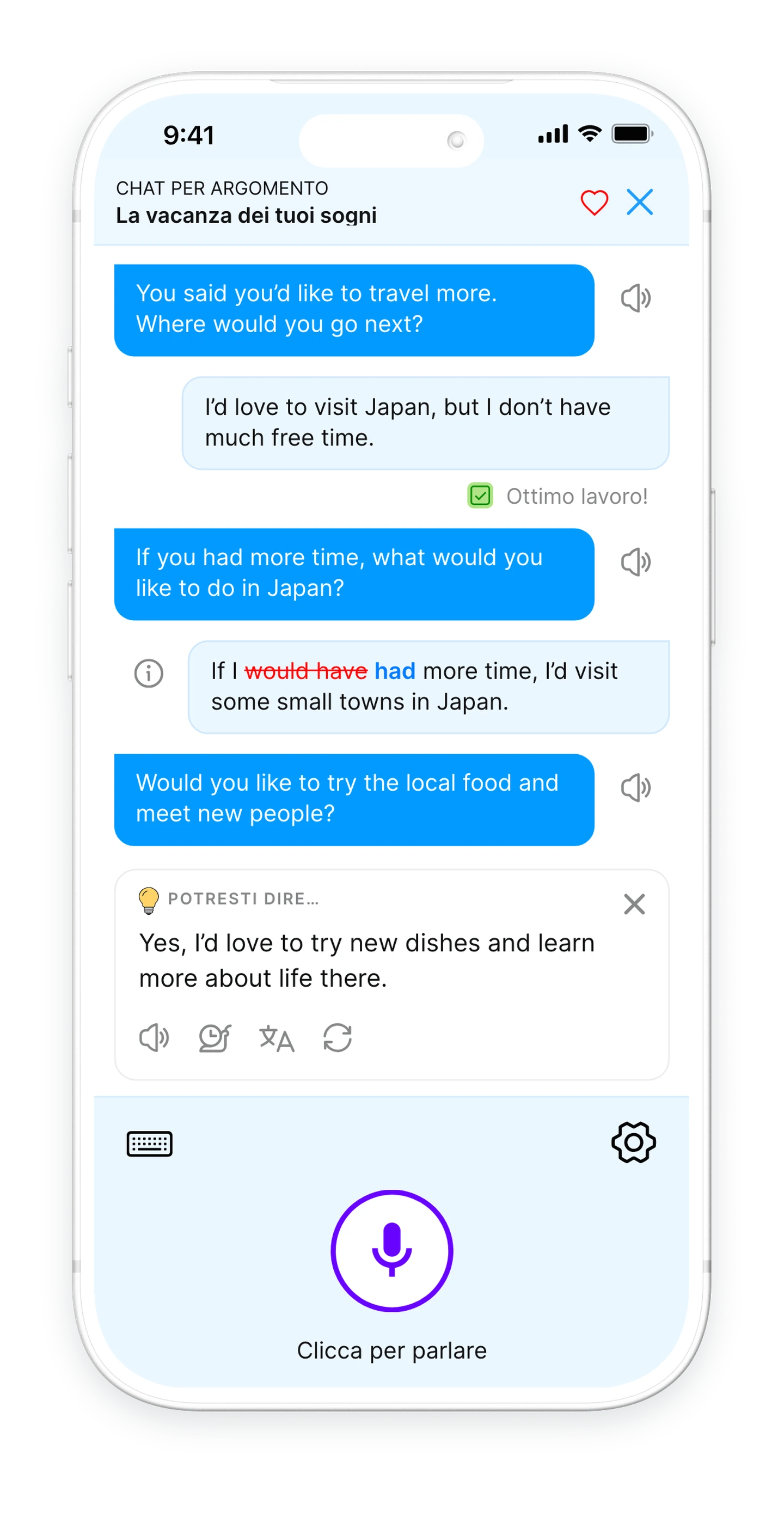 Bubblz — CHAT PER ARGOMENTO · Corretto