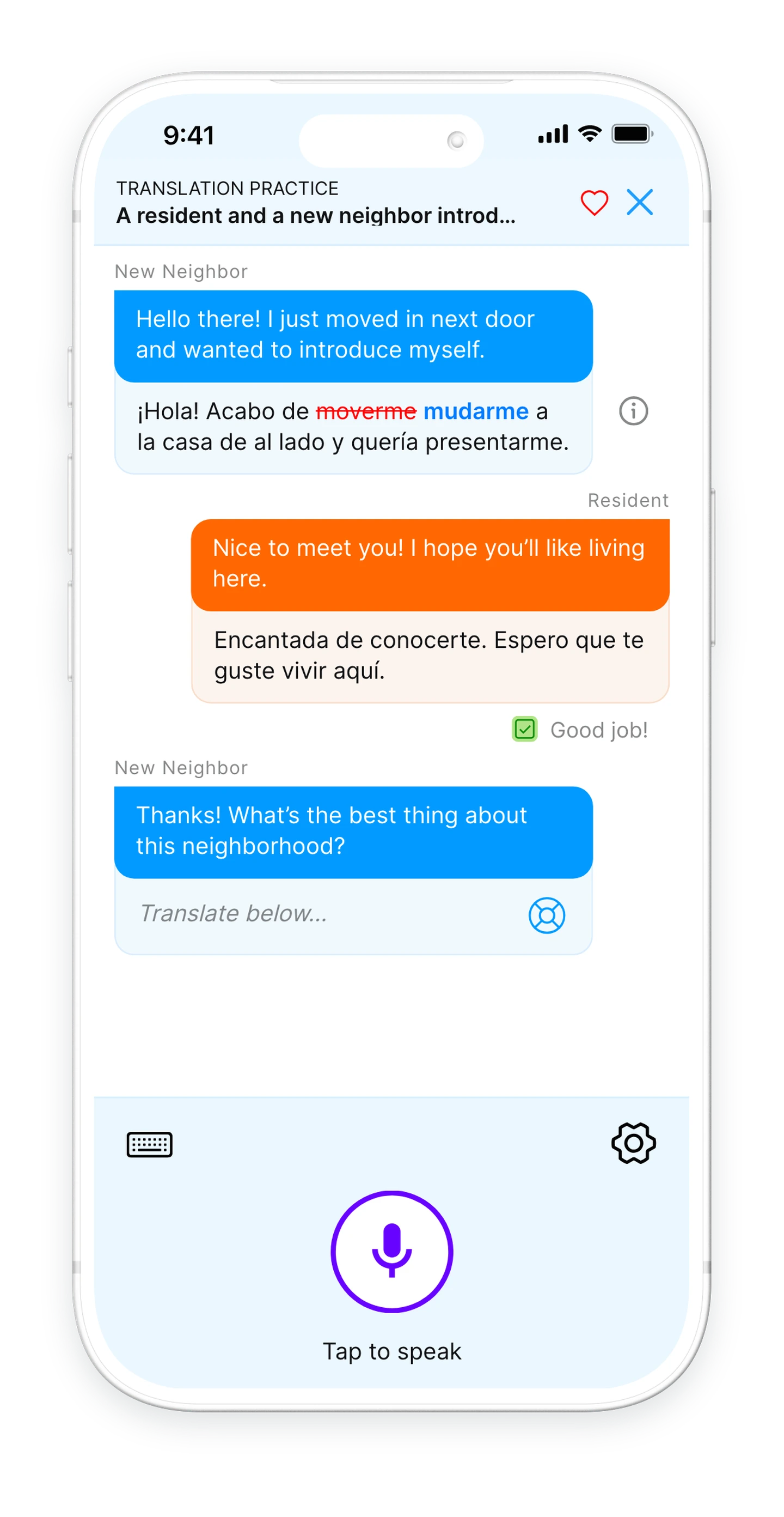Bubblz — TRANSLATION PRACTICE · Corrected