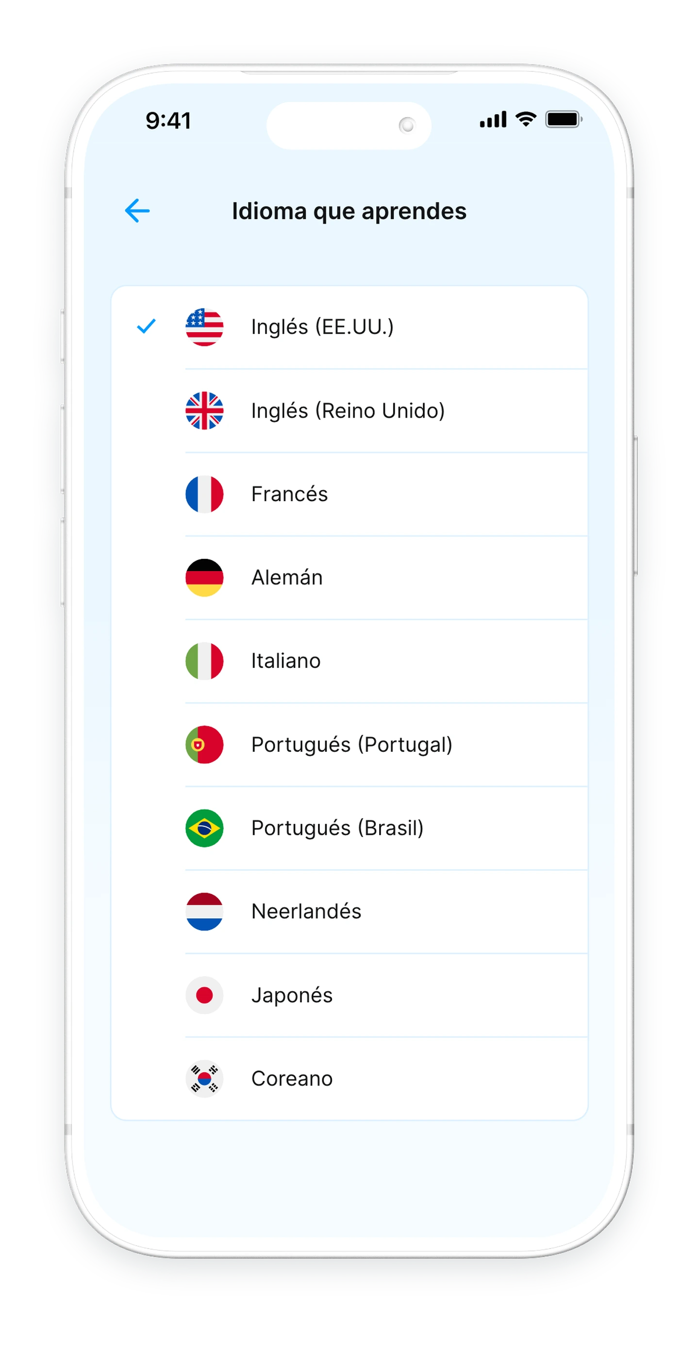 Bubblz — Idioma que aprendes