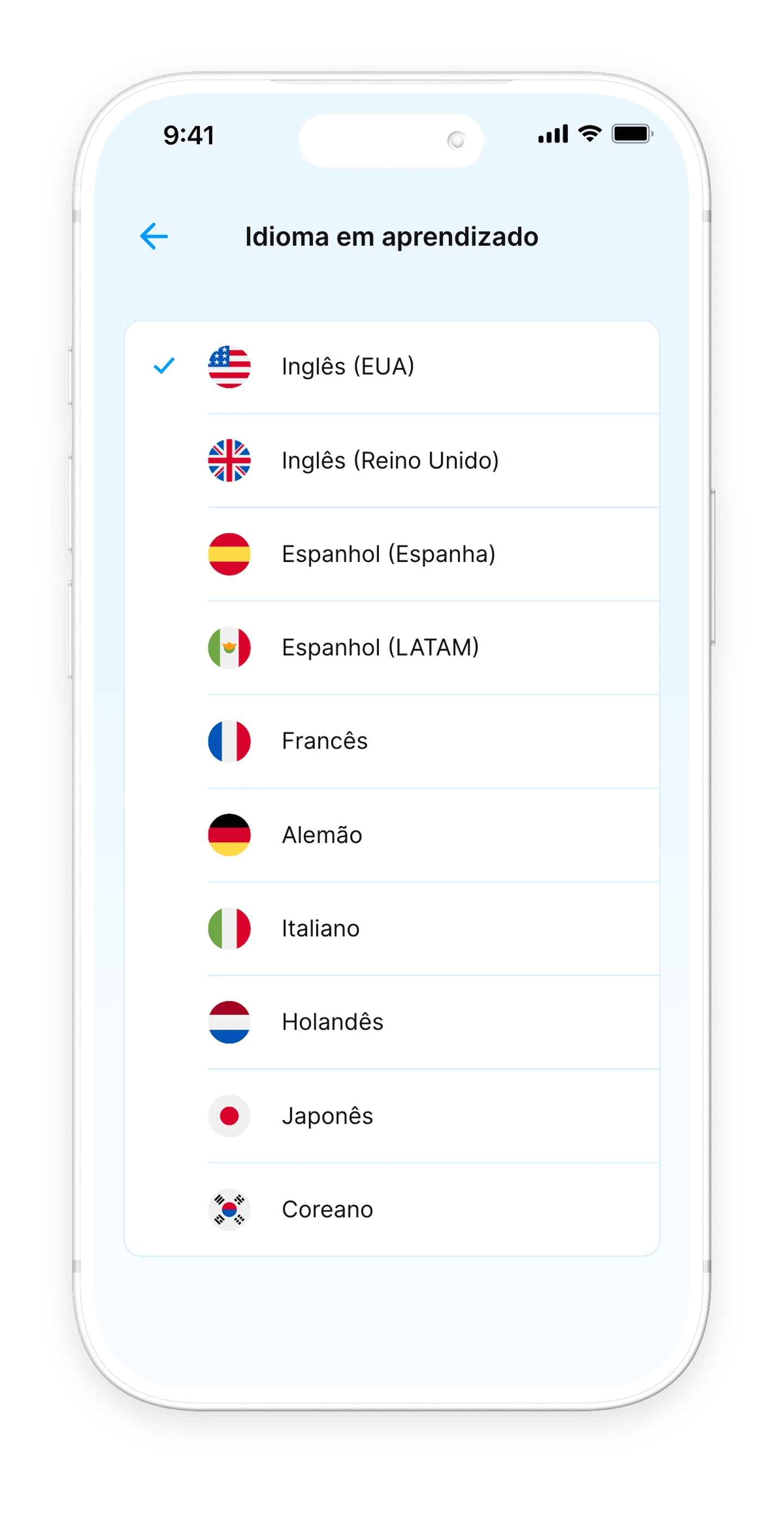 Bubblz — Idioma em aprendizado