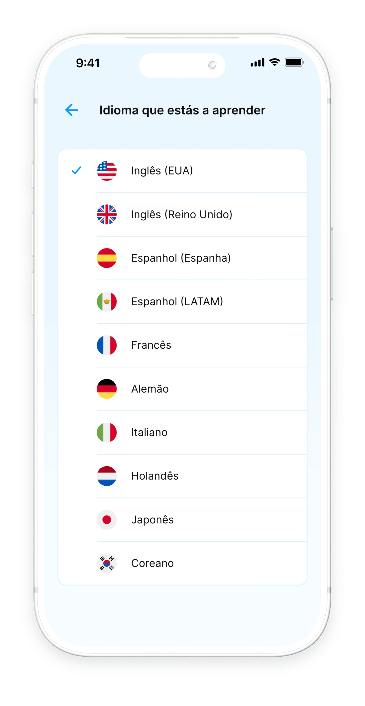 Bubblz — Idioma que estás a aprender
