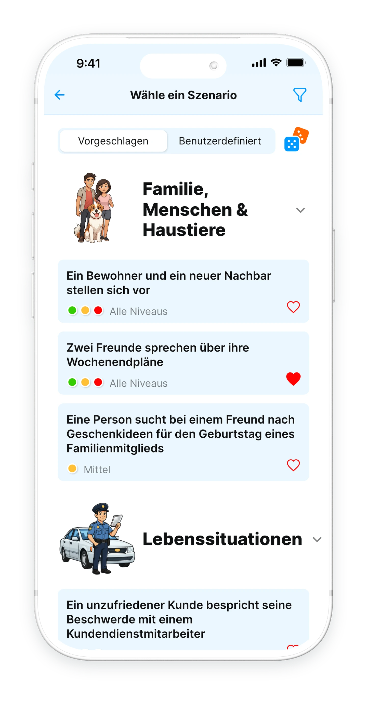 Bubblz — Wähle ein Szenario