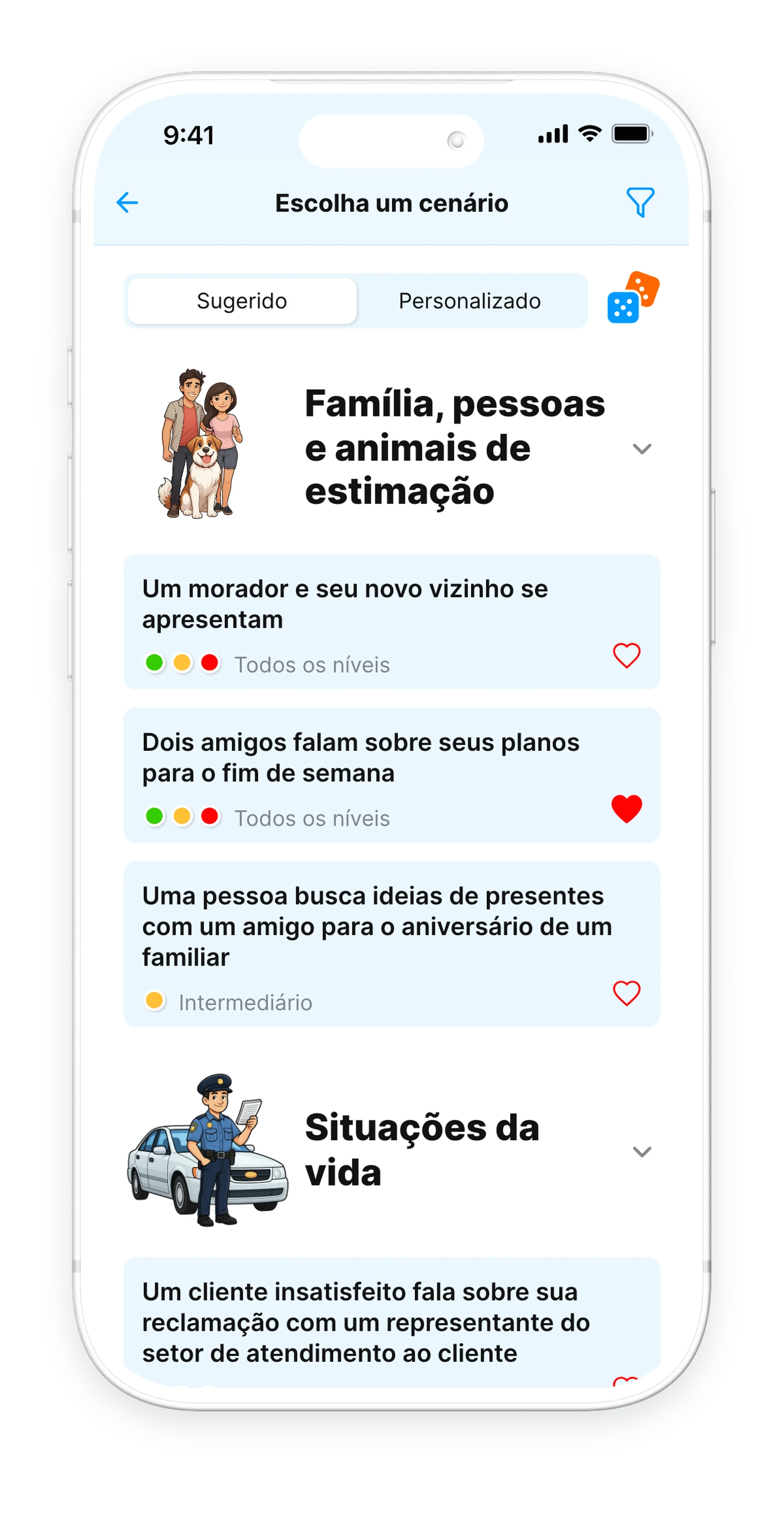 Bubblz — Escolha um cenário
